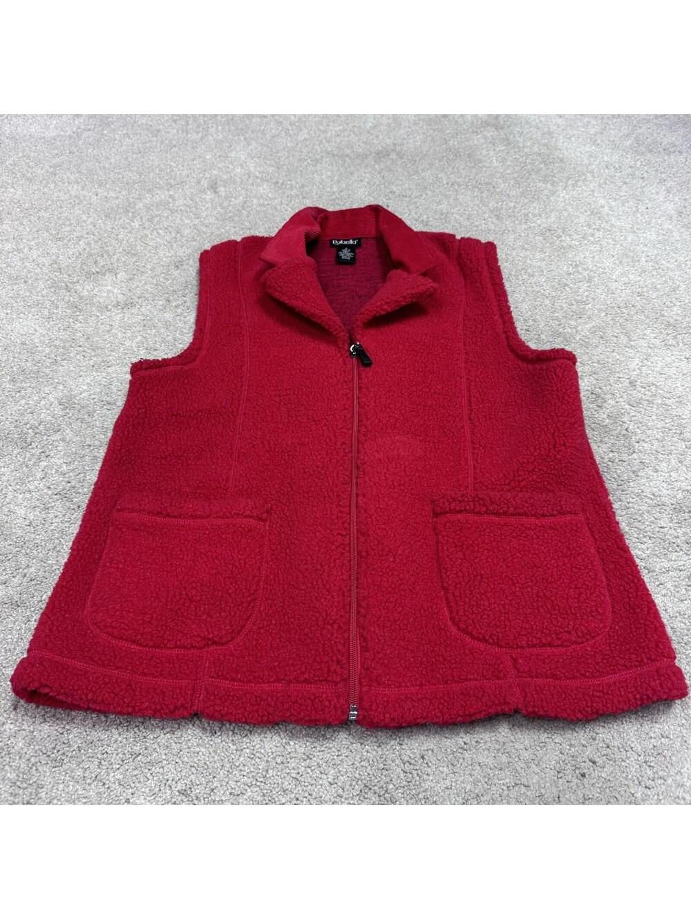Rafaella Vest Red Sleeveless Full Zip Women’s Medium NWT